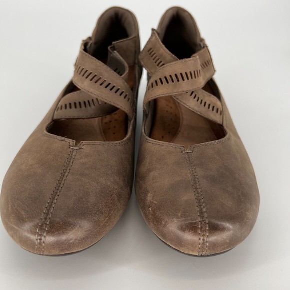 Rockport Cobb Hill Janet Cross-Strap Mary Jane Leather Comfort Wedge Size 9 - Picture 2 of 11